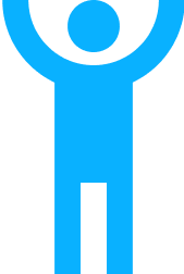 万歳して喜ぶ人のアイコン